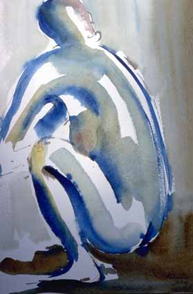 Heinz Sterzenbach - Akt hockend