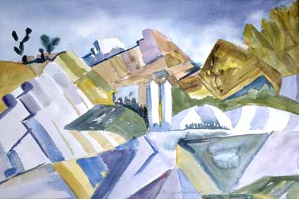 Heinz Sterzenbach - Felsige Landschaft (nach August Macke)