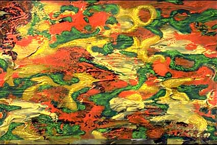 Heinz Sterzenbach - Landschaft rot-gr�n-ocker