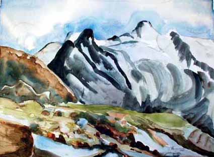 Heinz Sterzenbach - Blick von Kreuzboden auf Alphubel