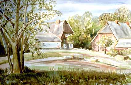 Heinz Sterzenbach - Bauernh�user in Ahrenshoop 1