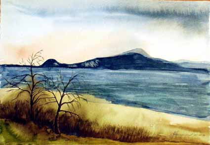 Heinz Sterzenbach - Seelandschaft mit Insel