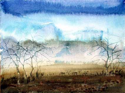Heinz Sterzenbach - Weiden im Nebel