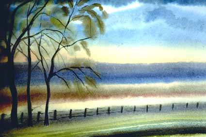 Heinz Sterzenbach - Seelandschaft mit Weiden