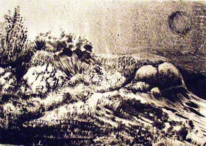 Heinz Sterzenbach - Landschaft bei Mondschein