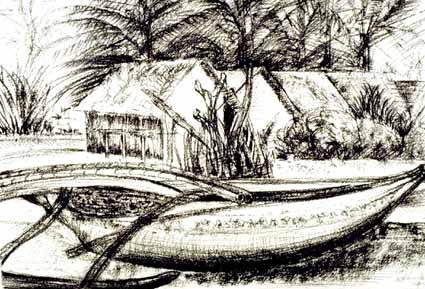 Heinz Sterzenbach - Fischerdorf in Kalutara 1