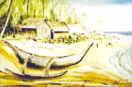 Heinz Sterzenbach - Fischerdorf in Kalutara 