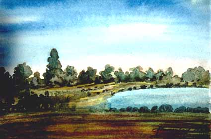Heinz Sterzenbach - Seelandschaft mit Feld