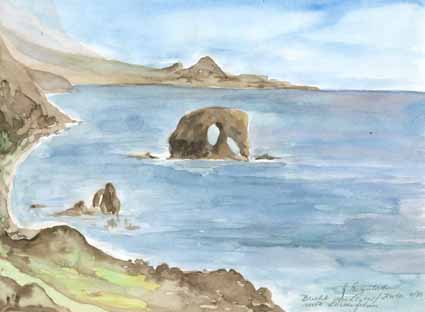 Heinz Sterzenbach - Bucht von Lentas, mit L�wenfelsen, Kreta