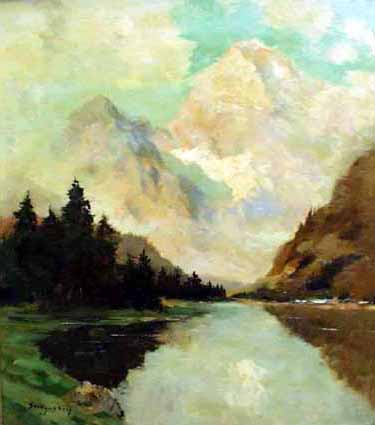 Heinz Sterzenbach - Alpenlandschaft mit See 2