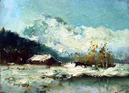 Heinz Sterzenbach - Winterlandschaft mit H�tte