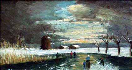 Heinz Sterzenbach - Winterlandschaft mit M�hle