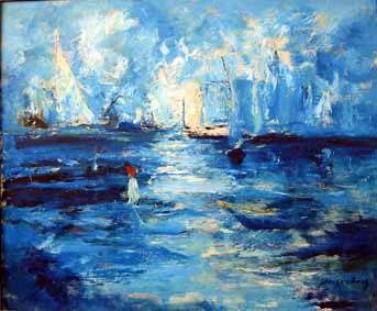 Heinz Sterzenbach - Seelandschaft in Blau
