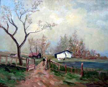 Heinz Sterzenbach - Bauernhof mit Teich 2