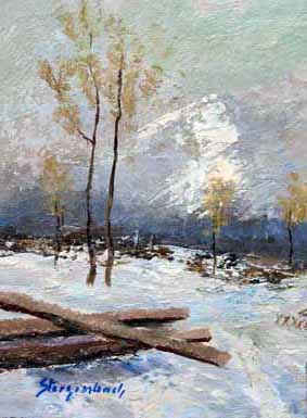 Heinz Sterzenbach - Winterlandschaft mit gef�llten B�umen