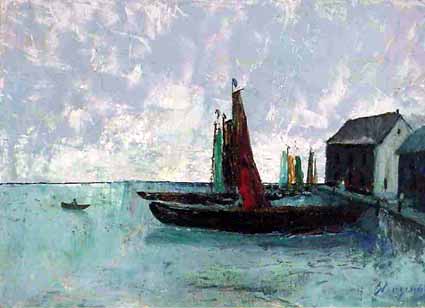 Heinz Sterzenbach - Segelboote am Quai 2