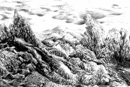 Heinz Sterzenbach - Felsige Landschaft 1