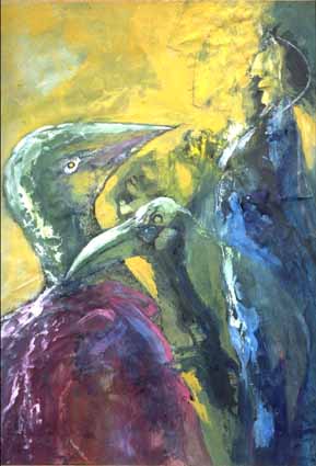 Heinz Sterzenbach - Mann mit Vogelpaar