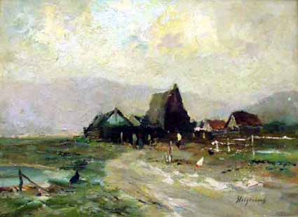 Heinz Sterzenbach - Bauernhof mit H�hner 1