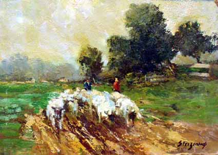 Heinz Sterzenbach - Sch�fer mit Schafherde 4