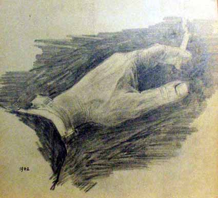 Heinz Sterzenbach - Linke Hand mit Zigarette