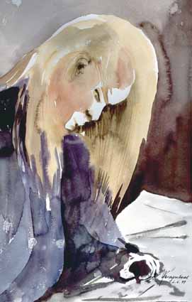 Heinz Sterzenbach - Sch�lerin beim Malen