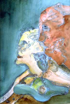 Heinz Sterzenbach - K�pfe rot-gelb