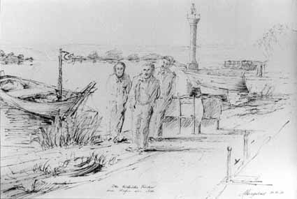 Heinz Sterzenbach - Drei t�rkische Fischer am Hafen von Side