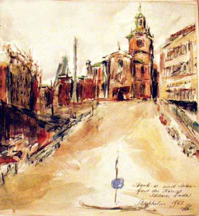 Heinz Sterzenbach - Stork:n und Seitenfront des K�niglichen Schlosses, Stockholm