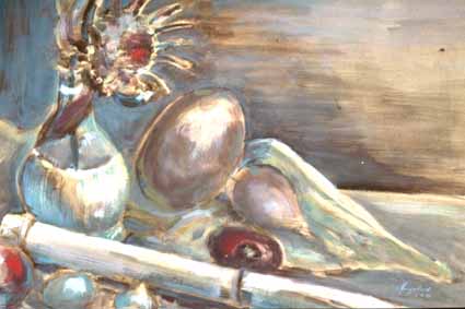 Heinz Sterzenbach - Chiantiflasche mit Bambusrohr