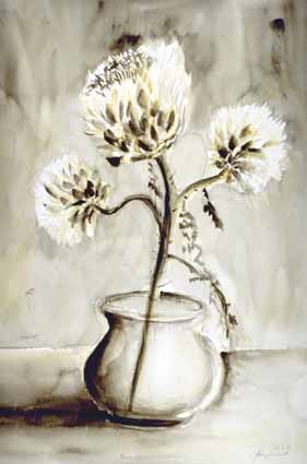 Heinz Sterzenbach - Vase mit Artischokenbl�ten