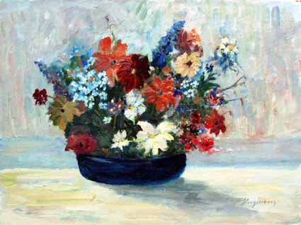 Heinz Sterzenbach - Blumen in blauer Schale
