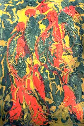 Heinz Sterzenbach - V�gel rot-gr�n