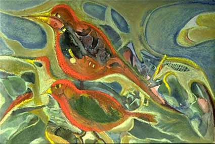 Heinz Sterzenbach - Rotes Vogelpaar