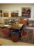 Atelier & Galerie Sterzenbach mit Arbeitstisch für die Herstellung von Ferroprints. Atelier & Galerie Sterzenbach mit Arbeitstisch für die Herstellung von Ferroprints.