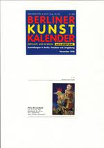Berliner Kunstkalender, Ausstellungen in Berlin, Potsdam und Umgebung, "Heinz Sterzenbach, Frau mit Gockel" Berliner Kunstkalender, Ausstellungen in Berlin, Potsdam und Umgebung, "Heinz Sterzenbach, Frau mit Gockel"