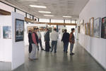 Ausstellungserffnung "25 J. Arbeitsgruppe Berliner Architekturmaler 1970 - 1995" im "Ausstellungszentrum am Fernsehturm", Alexanderplatz in Berlin-Mitte am 27.9.1995. Mit der Sonderschau: Ehe die Sanierer zuschlugen" (Gesamtberlin vor dem Abri), sowie "Sonderausstellung der  verstorbenen und weggezogenen Kollegen". 