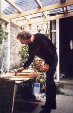 Heinz Sterzenbach beim Aquarellieren der Moneygold Farm am 1.8.1989 whrend der Irlandreise 1989 in Grange / Co. Sligo in unserer Pension Moneygold Farm.