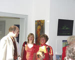 Ausstellungserffnung "Nacht" im Rahmen der "21. Langen Nacht der Museen 2007" in der "Galerie 100" im Kunstzentrum Tegel-Sd am 25.8.2007. Begrung: Frau Marlies Wanjura, Bezirksbrgermeisterin von Reinickendorf (3. v. links). Einfhrende Worte: Gerald Wagner, Dipl. Sonziologe (re). Musik: Gruppe "Orpheus" (im Kunstzentrum). Lesung: Horst Bosetzki, Schriftsteller und Autor von Kriminalromanen. 