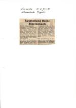 Gazette Wilmersdorfer Magazin, Rathaus Wilmersdorf, "Ausstellung Heinz Sterzenbach" Gazette Wilmersdorfer Magazin, Rathaus Wilmersdorf, "Ausstellung Heinz Sterzenbach"