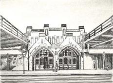 S-Bhf. Friedrichshagen, Radierung, 24x32 cm, 2006 S-Bhf. Friedrichshagen, Radierung, 24x32 cm, 2006