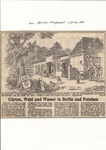 Der Bürgerhof, "Arbeitsgruppe Berliner Architekturmaler" stellt aus: "Gärten, Wald und Wasser in Berlin und Potsdam" Der Bürgerhof, "Arbeitsgruppe Berliner Architekturmaler" stellt aus: "Gärten, Wald und Wasser in Berlin und Potsdam"