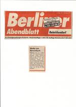 Berliner Abendblatt Reinickendorf, Fontane-Haus, "Auf den Spuren von Fontane" Berliner Abendblatt Reinickendorf, Fontane-Haus, "Auf den Spuren von Fontane"
