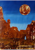 VU 135 Felsformation mit Terrassen, Mischtechnik und Ferroprint, 105x75 cm, 2009 VU 135 Felsformation mit Terrassen, Mischtechnik und Ferroprint, 105x75 cm, 2009