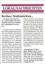 Berliner Lokalnachrichten, Galerie Brille, "Berliner Stadtansichten" Berliner Lokalnachrichten, Galerie Brille, "Berliner Stadtansichten"