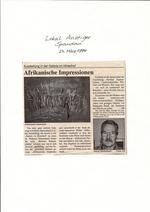 Lokal Anzeiger Spandau, "Galerie im Hinterhof", "Malerei und Grafik", "Afrikanische Impressionen" Lokal Anzeiger Spandau, "Galerie im Hinterhof", "Malerei und Grafik", "Afrikanische Impressionen"