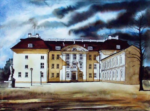 “Der einzige Zugang zur Schloßinsel führt über eine hölzerne Brücke, einst eine Zugbrücke, die vor ungebetenen Gästen schützte. 