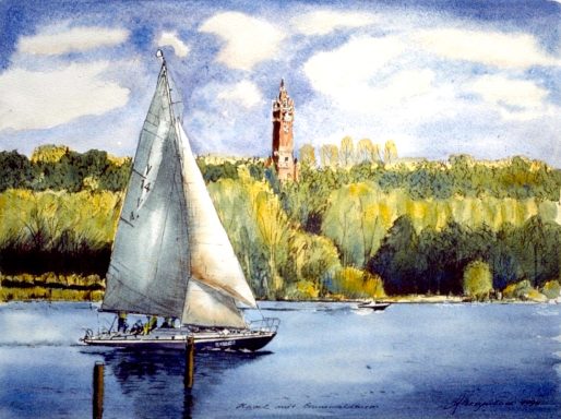 Auf dem 79m hohen Karlsberg an der Havel 1897 von Franz Schwechten erbauter&nbsp; 55m hoher Turm, 5.6.1899 als "Kaiser-Wilhelm-Turm" eingeweiht