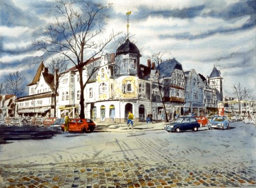 Das "Paul-Emisch-Haus", 1894 fertiggestellt, ein Bau, der Raenaissance-Motive als auch Stilelemente seiner Entstehungszeit zeigt