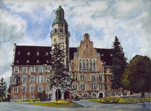 Das Rathaus Reinickendorf in Wittenau gehört mit seinem 55 m hohen Turm zu den Wahrzeichen des Bezirks. 